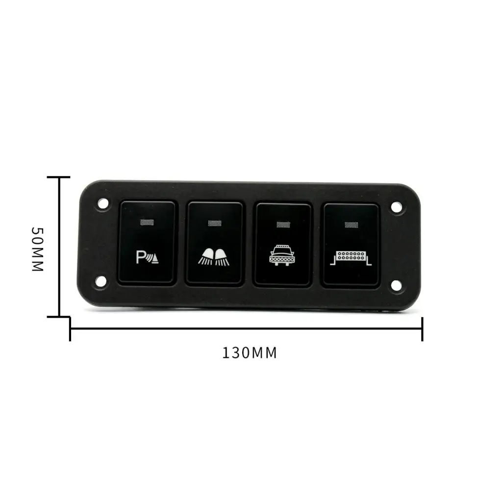 Auto Car 4 Gang White LED Rocker Toggle Light Switches Panel