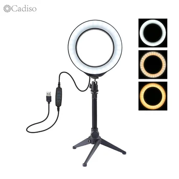 

Cadiso 6.2inch Dimmable LED Selfie Ring Light Youtube Video Live 3500-5500k Photography Ring Light Enhancing Photography
