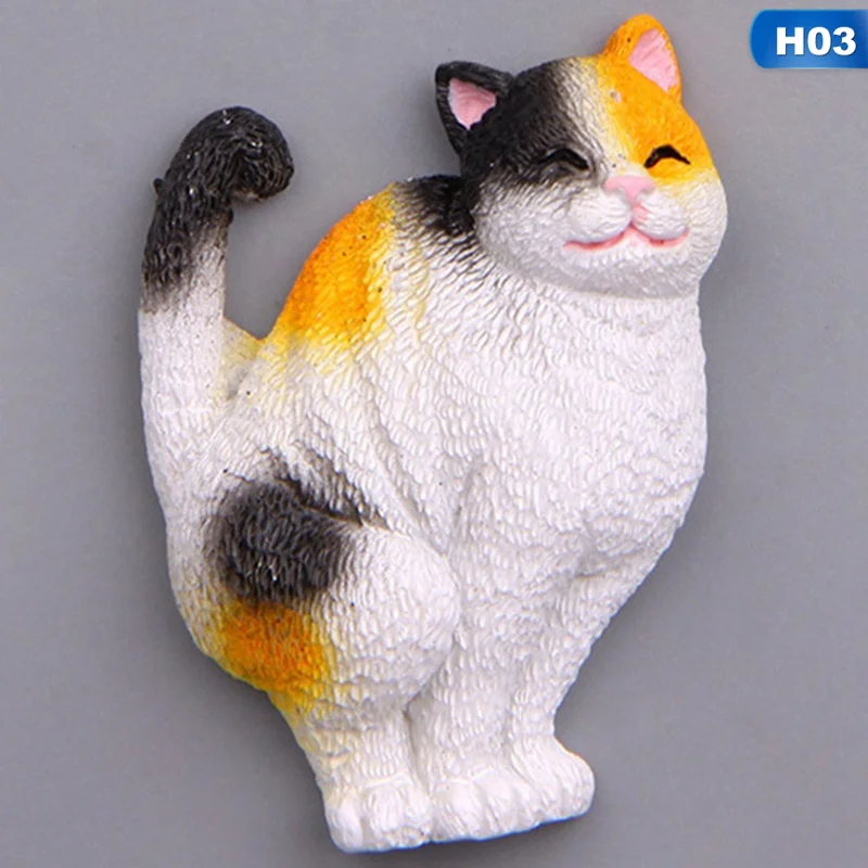 1 шт. мультфильм милый мини кошка магнит животное фигурка Стикеры для доски магнитные наклейки для холодильника каучуковая фигурка стикер s - Цвет: H03