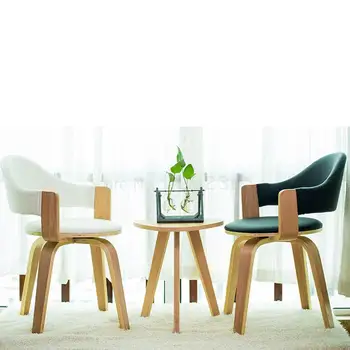 

Solid Wood Rotary Chair Study Computer Chair Modern Lazy Office Household Student Leisure Chair Bedroom Desk Backrest Chair