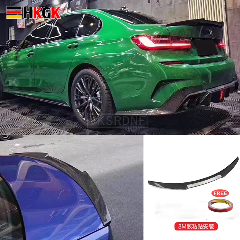 Для G20 G28 спойлер 2020-2021 BMW 3 серия 320i 325li 328i M4-S углеродного волокна Материал заднего