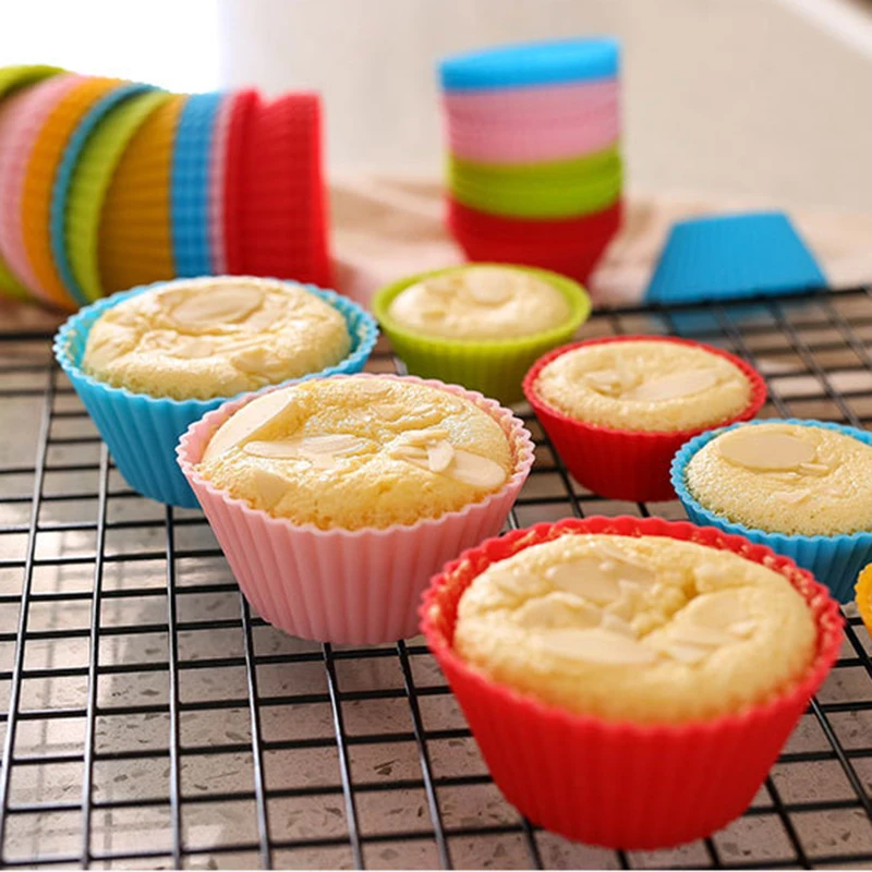 Muffin Cupcake 12pcs/Set Baking Molds Round Shaped Silicone Cake Mold  Cooking