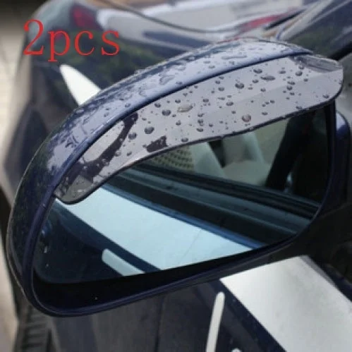 

2pcs Car Rain Eyebrow Universal Flexible PVC Rearview Mirror Rain Shade Rainproof Blades Car Back Mirror Eyebrow Rain Cover