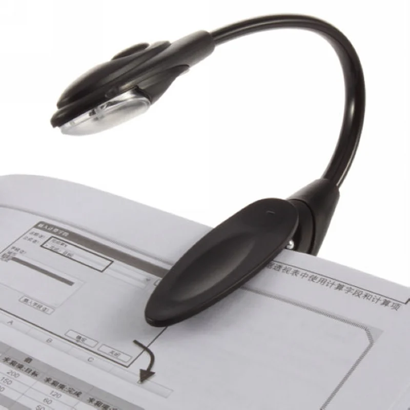 

Novelty flexible Folding Book LED Lamp black plastic Clip ebook lamp for panel reading light for Outdoor camping supplies
