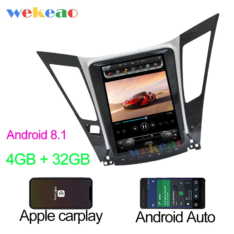 Android Car Radio Wekeao вертикальный экран Tesla style 10,4 ''1Din Автомобильный dvd-плеер на основе Android навигационное автомобильное радио для hyundai Sonata 2012 - Цвет: Android Car Radio