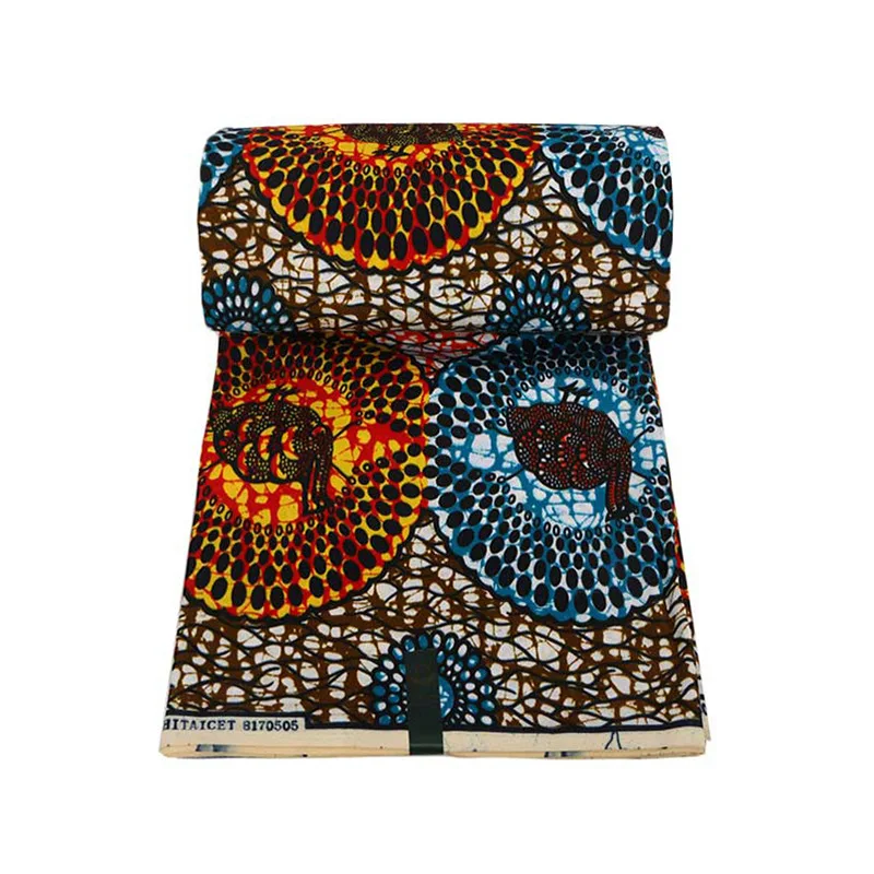 Настоящий голландский воск синий и оранжевый принт ткань африканская ткань Анкара Pagne воск - Цвет: as picture