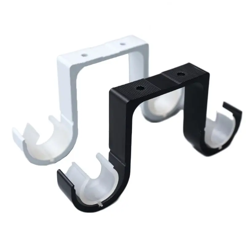 

2pcs Double Curtain Rod Brackets Window Hardware Hook Holder Hanger Home Decor