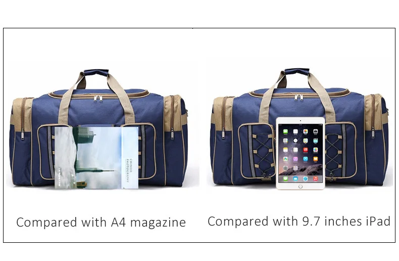 Thick Canvas Casual Duffle Bag Waterproof Mens Travel Bags Long Strap Anti-scratch Multi-pocket Large Capacity Handbags L468