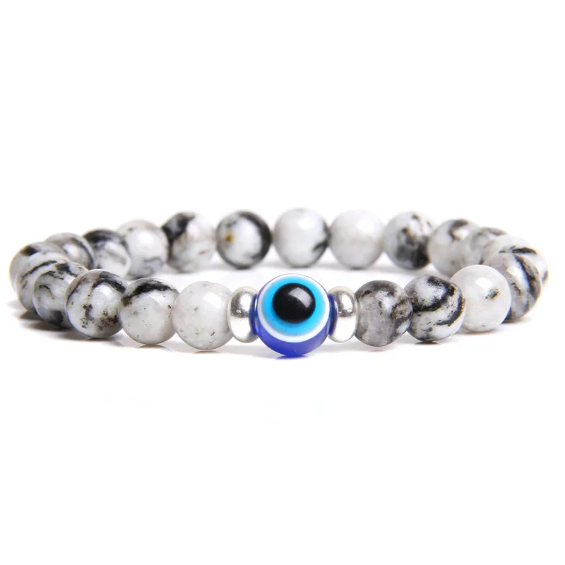 Браслет evil eye браслеты из натурального камня мужские бусы Лава браслеты с тигровым глазом для мужчин и женщин ювелирные изделия для рук Pulseras Homme