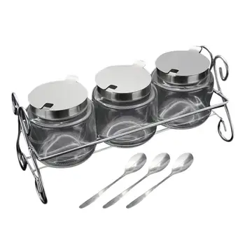 

1 Set Storage Container Lightweight Reusable Durable Practical Compact Seasoning Bottle Storage Container for Restaurant Home