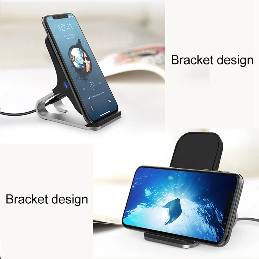 Продажа KISSCASE Qi Беспроводное зарядное устройство для iPhone XS XR X 7 8 Plus док станция 10 Вт Быстрый держатель беспроводного зарядного устройства для samsung ...