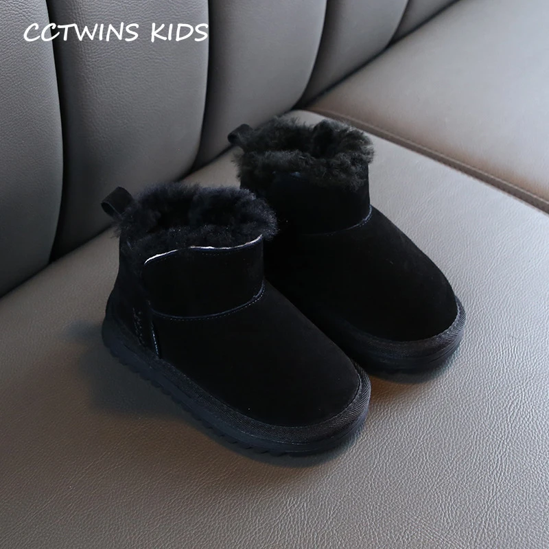 CCTWINS/детская обувь; коллекция года; сезон осень; модные повседневные Нескользящие зимние ботинки для девочек; Черная теплая обувь для мальчиков; Детские модельные ботинки; SNB006