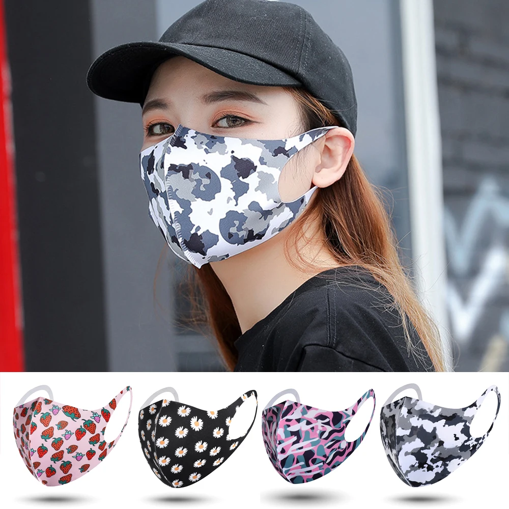 1 шт. моющаяся губка респираторы для рта из ледяного шелка ультралегкие дышащие