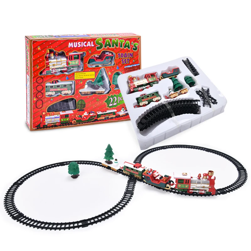 Compre Brinquedo de trem elétrico de Natal para crianças Brinquedo  educacional elétrico Conjunto de trem ferroviário de corrida R barato -  preço, frete grátis, avaliações reais com fotos — Joom