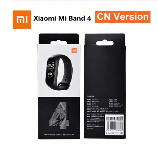 Xiaomi mi смарт-браслет 4, полноцветный экран, mi Band 4 mi 4, смарт-браслет, фитнес-браслет, Bluetooth, водонепроницаемый смарт-браслет - Цвет: CN Standard Verison