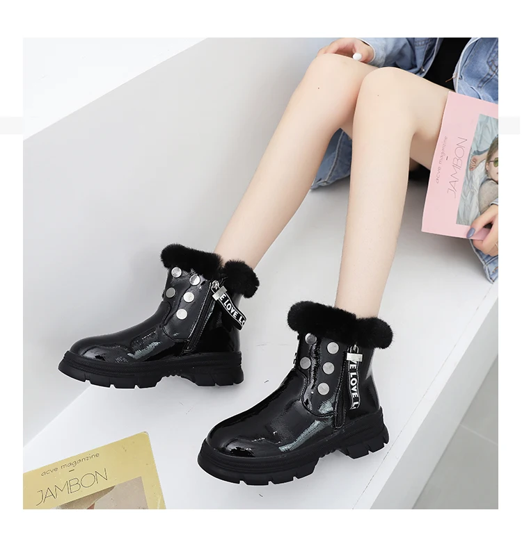 Женские резиновые сапоги; женские ботинки; коллекция года; австралийские сабо на молнии; кожаные ботинки на платформе с круглым носком; женская обувь на низком каблуке