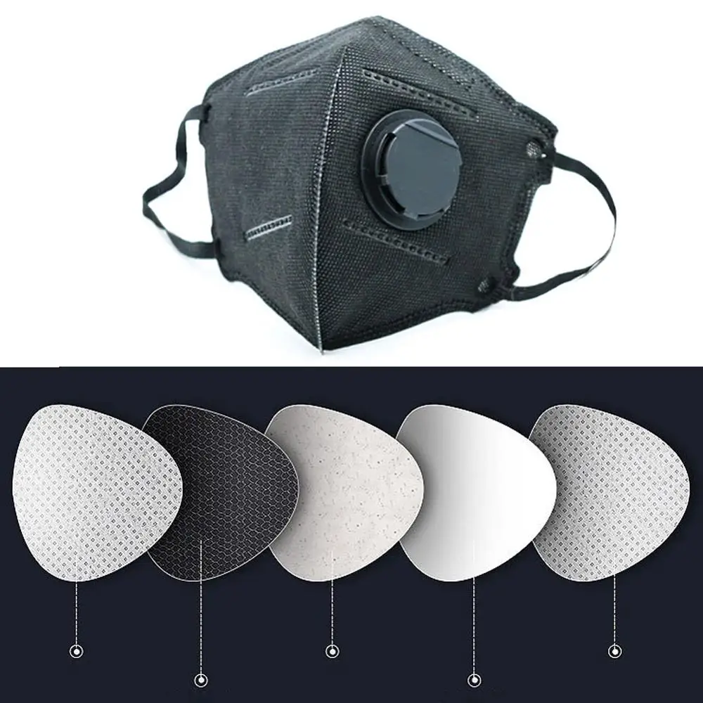 Promotion! Anti-haze Mouth Masks With Valve Washable Replaceable Filter Activated Carbon Folding Dust Mask