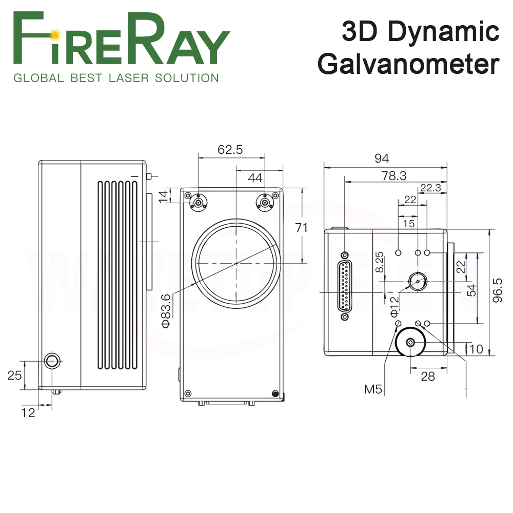 Комплект головок FireRay 3D Galvo 100 Вт с отверстиями 10 мм поддержка лазерных типов