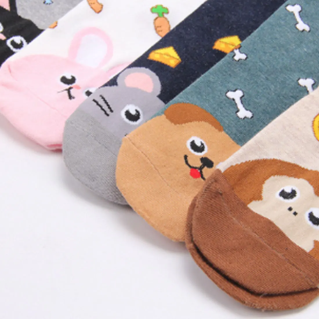 Хлопковые носки с изображением кота, собаки, зимние женские носки, дико милые женские носки с цветочным рисунком в Корейском стиле