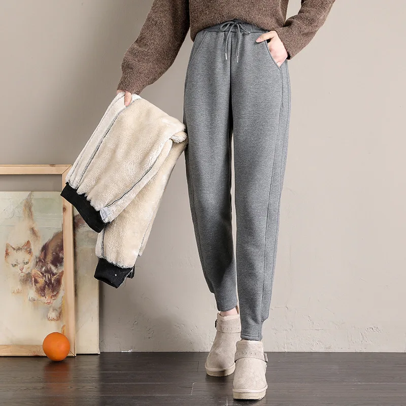 

2020 Winter Women Gym Sweatpants Workout Fleece Trousers Solid Thick Warm Winter Female Sport Pants Running Pantalones
