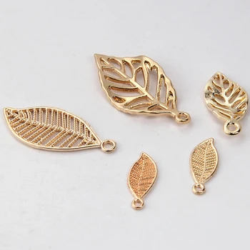 

20pcs Hollow Charms Leaf & Leaves Charm pendant for Jewelry Making,KC Gold Copper Metal,DIY Handmade Bracelet Necklace Jewelry