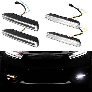 

Car Daytime Running Lights 2 Pieces Super Bright Waterproof DC 12V 36/54LED DRL Turn Signal Light Yellow White Blue