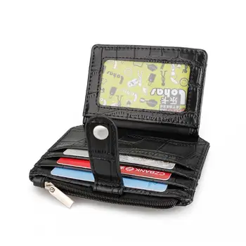 

Women Clutch Card Bags Vintage Men Solid Zipper Buckle Short Money Purse Multi-function Unisex Small Leather Wallet