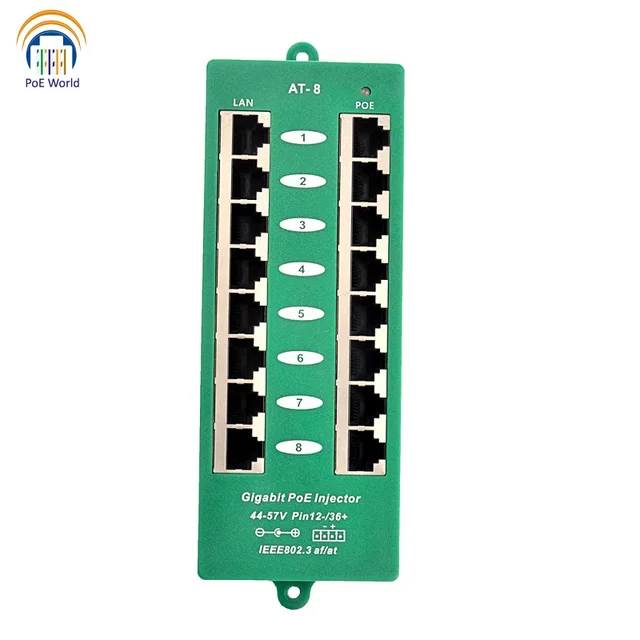 8 Port Poe+ Gigabit Power Over Ethernet Injector Ieee802.3at Active Poe  Midspan Injector With 56 Volt 120 Watt Power Supply - Camera Power -  AliExpress