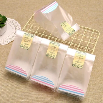 

Translucent Frosted Cookies Biscuits Bags With Bottom Paper Birthday Party Cookies Bags