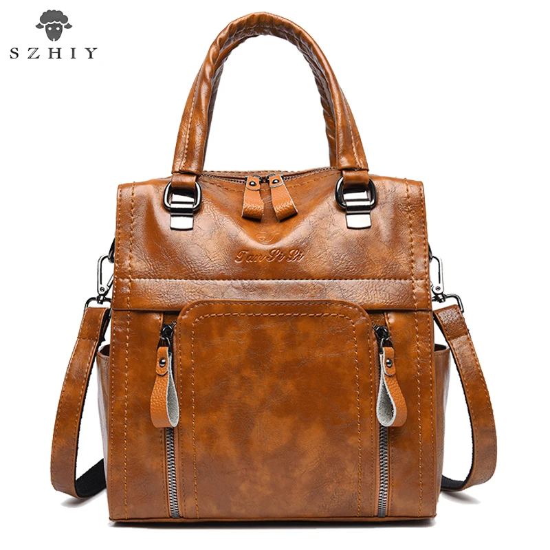 

Female backpack PU Leather Bag Women Fashion Designers bags Multi Pocket Double Zipper Anti Theft Backpacks Black Red a bag