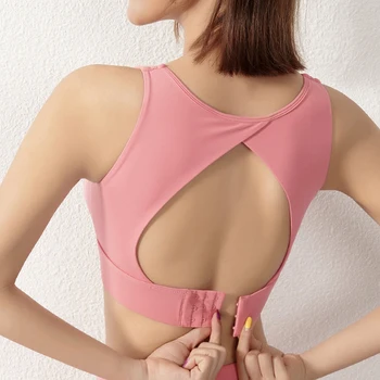 

NORMOV Solid Women Bras Summer Backless Push Up Three Hook And Eye Acrylic Underwear Workout Skinny Bras Femme