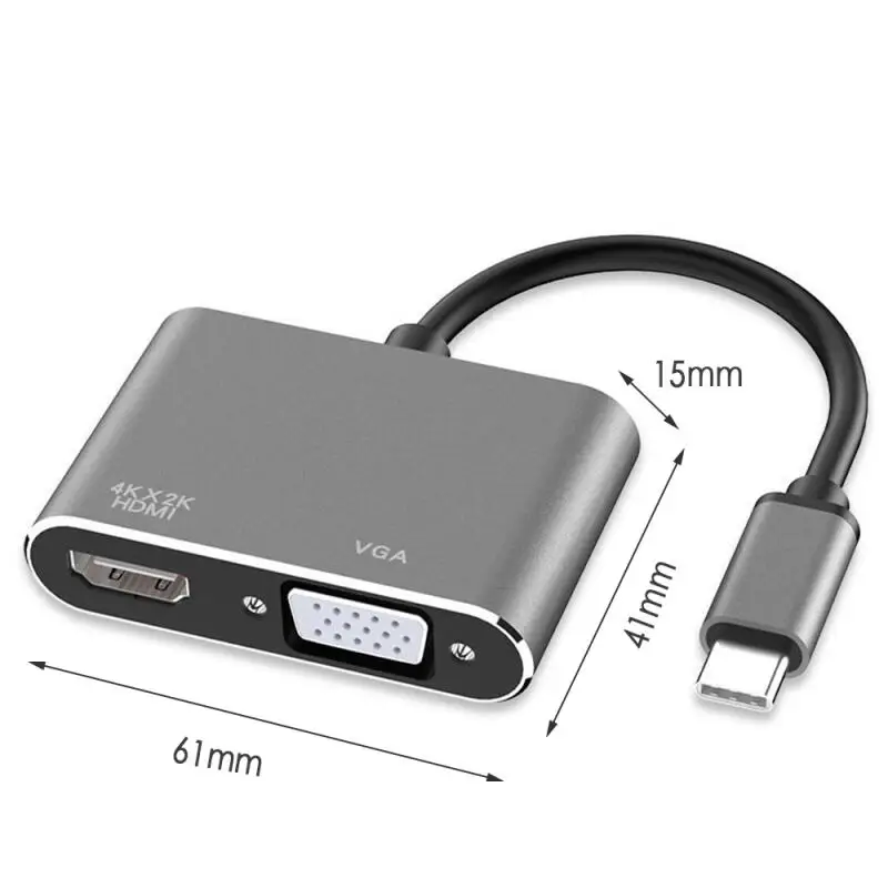 USB C к HDMI 4K VGA адаптер USB 3,1 type C USB-C к VGA HDMI видео конвертеры адаптер для Macbook Pro