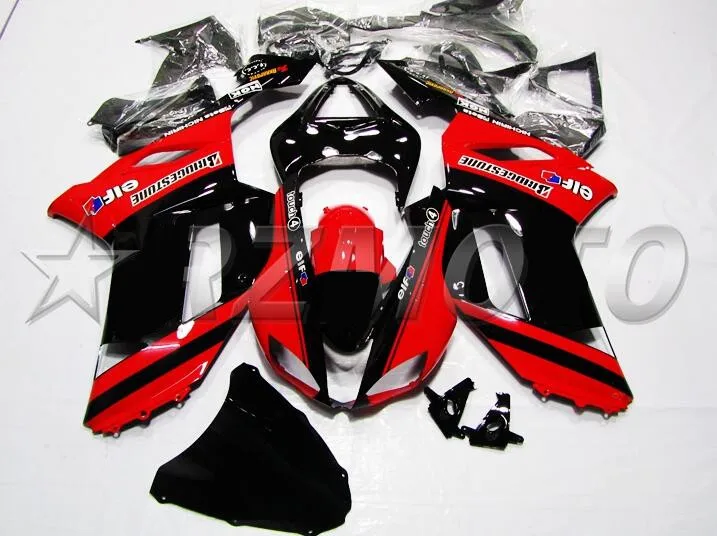 Качество OEM Новое ABS Обтекатели комплект подходит для kawasaki Ninja ZX6R 636 2007 2008 07 08 6R bodyкузов на заказ красный черный