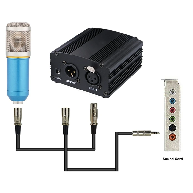 Профессиональная машинка для стрижки 48V Dc Phantom Питание Подлинная Professional для студии записывающий конденсаторный микрофон для компьютера