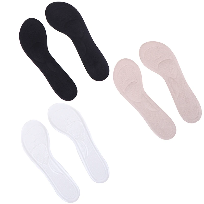 1Pair Women Invisible Sweat Velvet Half Yard Insole Anti-slip Massaging Metatarsal Cushion Orthopedic Sandals Insoles