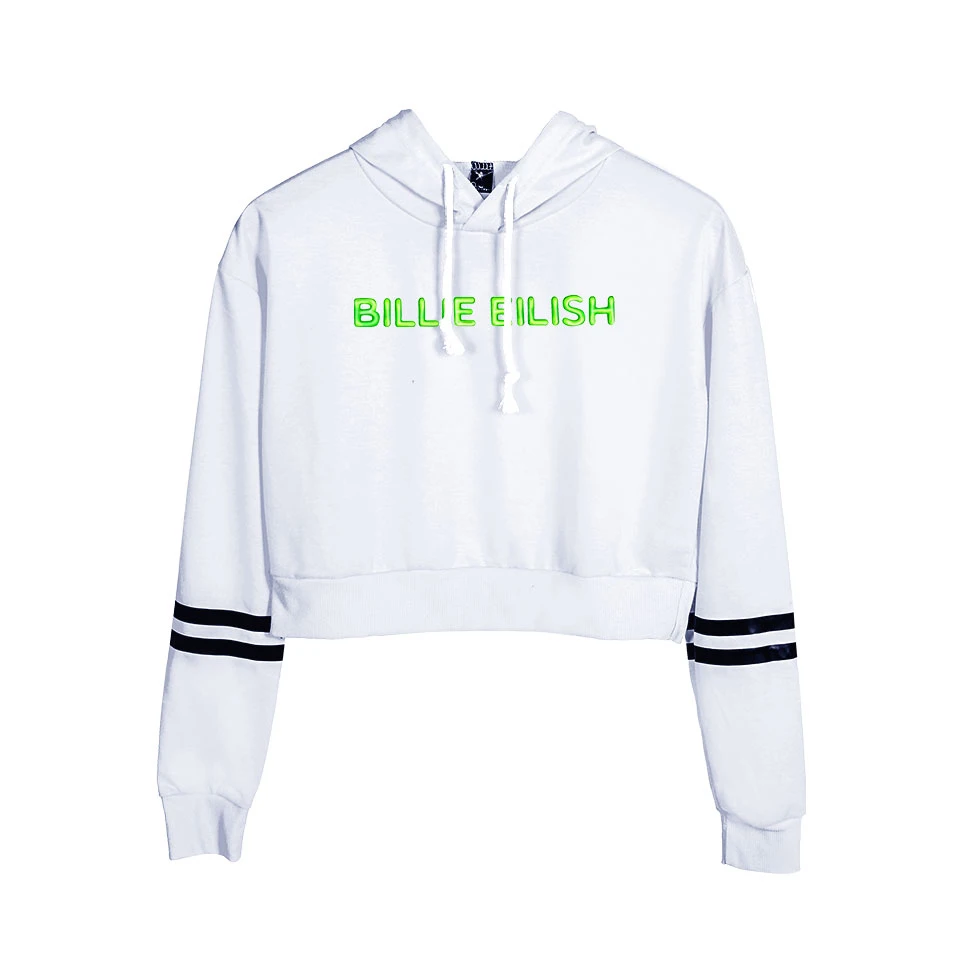 Billie Eilish, Женская толстовка, укороченный топ, худи размера плюс, одежда Billie Eilish, толстовки, одежда с капюшоном, Harajuku, уличная одежда, новинка