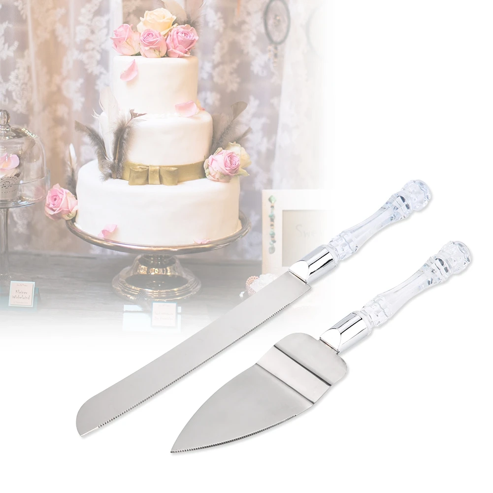 

2Pcs Stainless Steel Cake Shovel Cutter Knife Set Wedding Cake Spatula Baking Kitchen Tool Cake Knife Dropshipping New