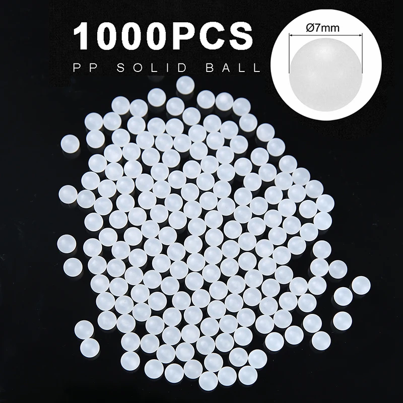 Tanie 1000 sztuk 7mm PP plastik pełne kulki zestaw uniwersalny sprzętu