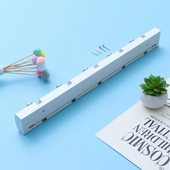 

1PC Wall Mounted Double-Row Hook Rack Wooden Hook Rack with 5 Hooks Home Clothes Coats Organizer for Kitchen Bedroom Bathroom