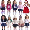 Doll Clothes 3pcs/Set T-shirt/Hat+Knitted Sweater+Skirt Suit For 18 Inch American&43CM Reborn Baby New Born Doll ,Girl's Toy DIY ► Photo 1/6