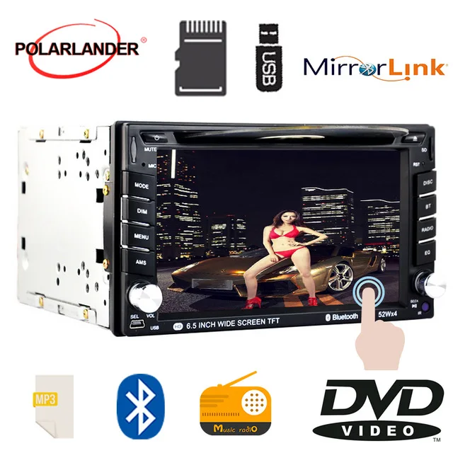 Автомагнитола 2 Din 6 5 дюйма с сенсорным экраном USB/SD/AUX|Автомобильные