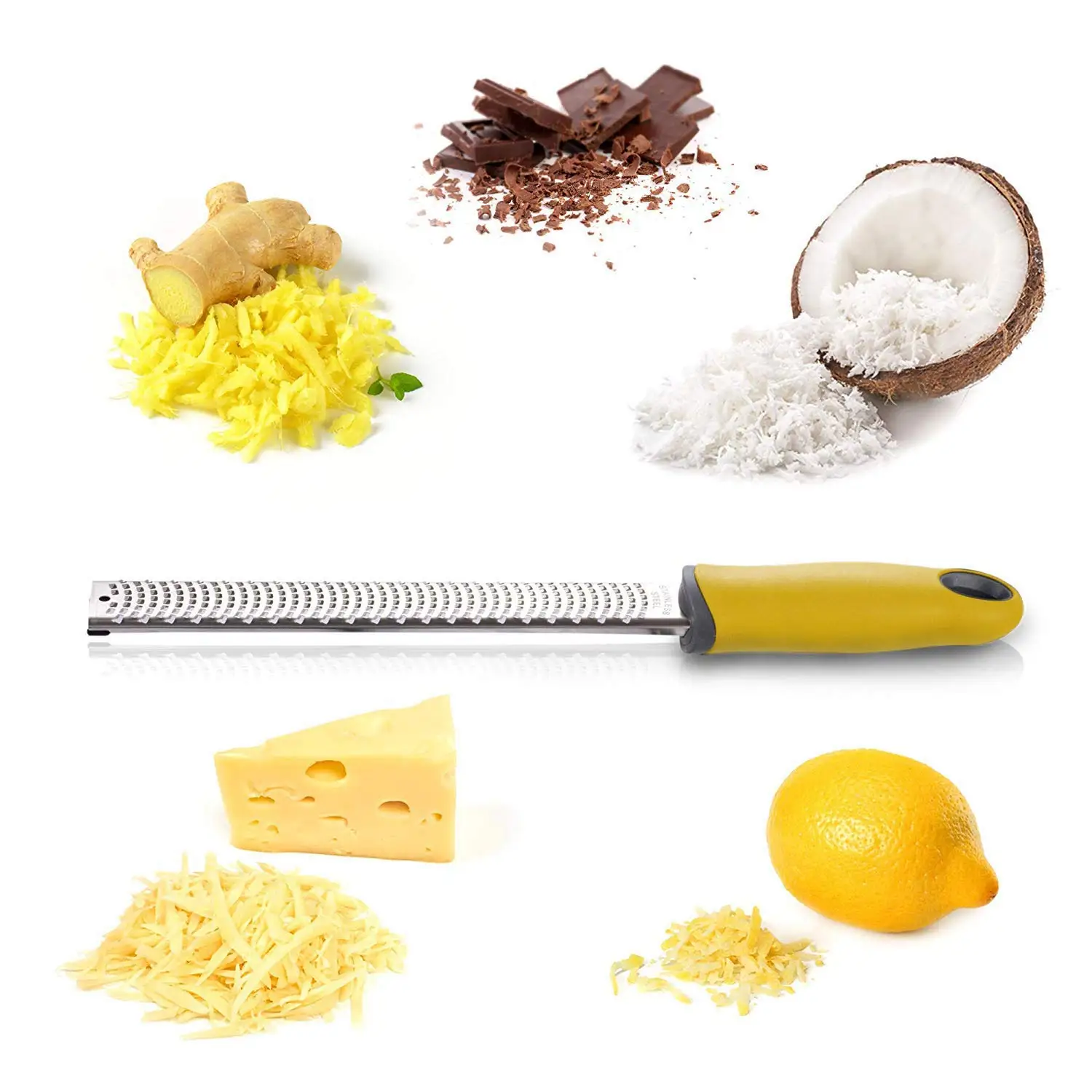Ручной пресс для цитрусовых, лимона, зестера, терка для сыра, для шоколада, чеснока, овощей, лезвие из нержавеющей стали, широкая посудомоечная машина, кухонный инструмент