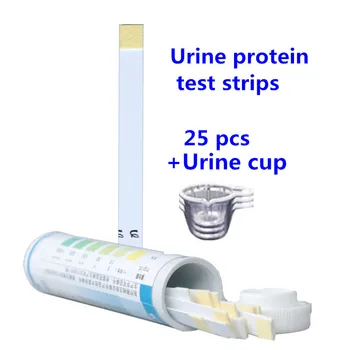 

Manufacture 25 Pcs/set Urine Test Strip Accuracy Fatty Kidney Function Check Fast Protein Test Urine With Urine cup
