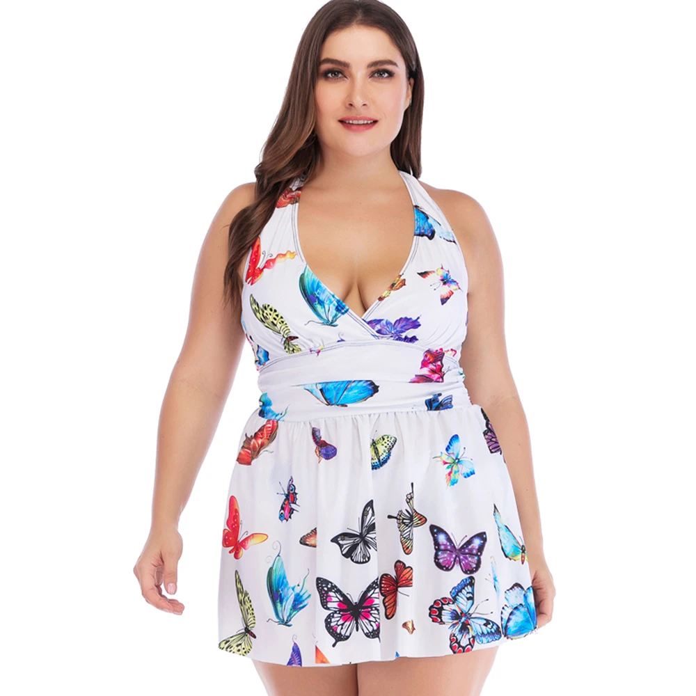 plus size halter swimdress