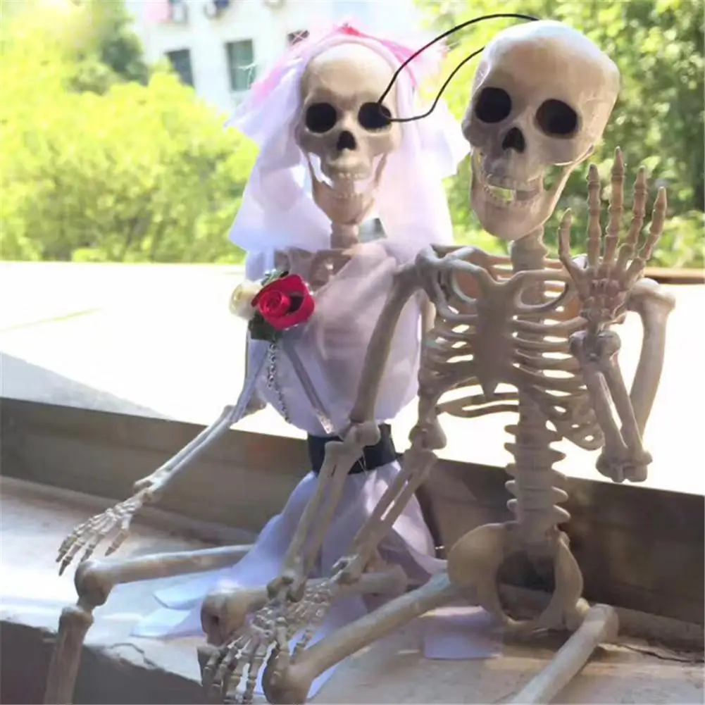 Poseable Skeleton Figure With Movable Joints Haunted House Props For Halloween Party Decoration