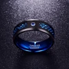 100% Tungsten Carbide Ring Foreign Trade Carbon Fiber Blue Zircon Men Rings Anillos Para Hombres Black Dragon New Arrival ► Photo 3/6
