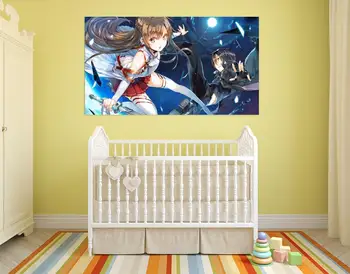 

[Self-Adhesive] 3D Sword Art Online 103 Japan Anime Wall Stickers Mural Decal Wall Murals AJ WALLPAPER Belly