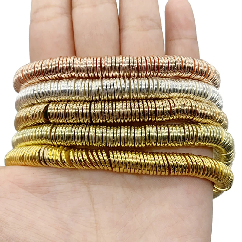 Gold Hematite Flat Round Spacer Beads