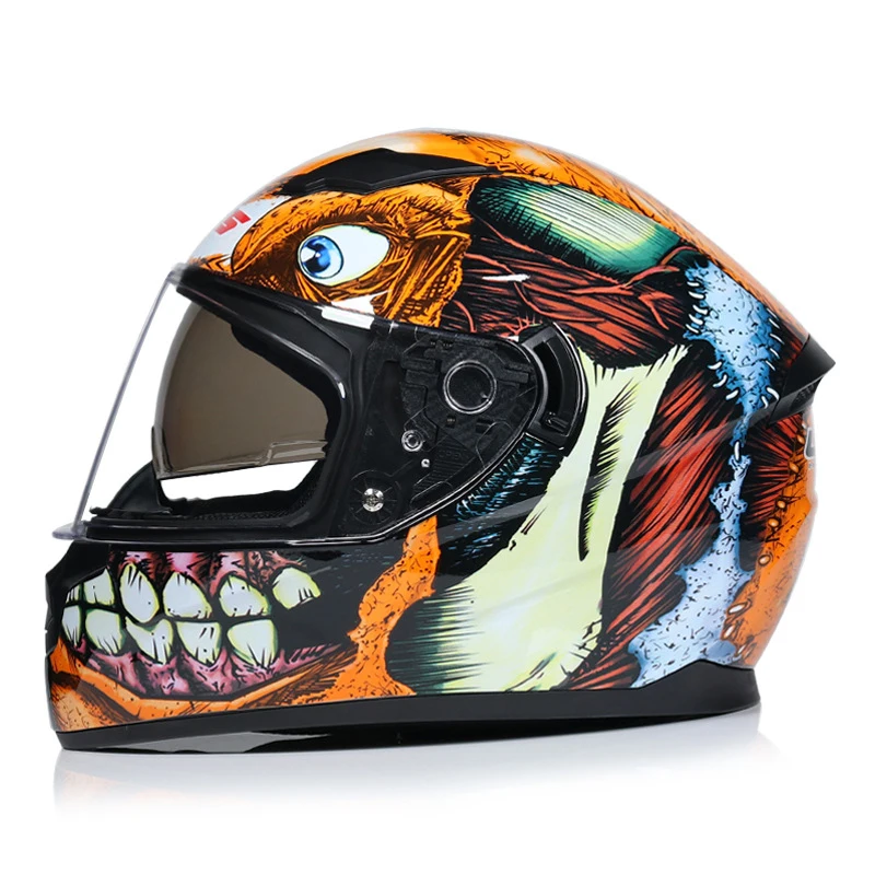 Мультяшный гоночный внедорожный мотоциклетный шлем Casco Moto крест мотоциклетный шлем для женщин мужчин мото мотоциклетный шлем - Цвет: 19