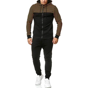 

2020 2 pieces Men Hooded Training Suit Sport Wear Autumn Running tracksuit mens Set Gym Casual Sweatshirt Sports Clothes New D30